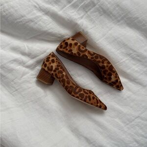 Anthropologie Imogene Calf Hair block heels